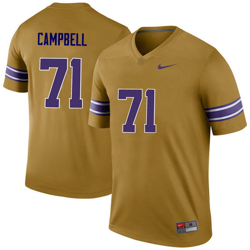 Men LSU Tigers #71 Donavaughn Campbell College Football Jerseys Game-Legend